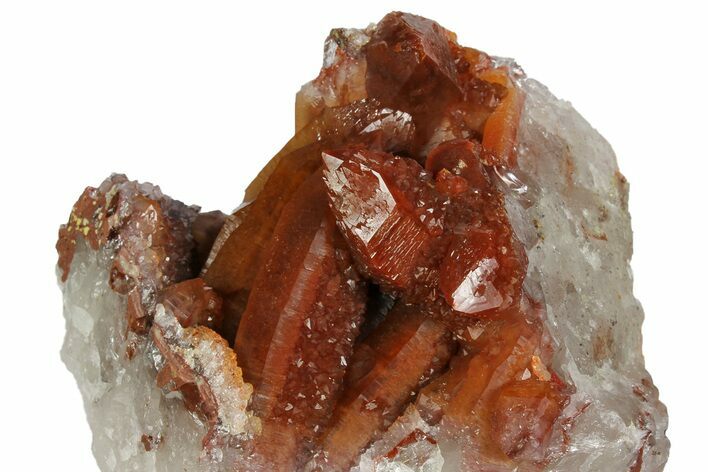 Sparkly, Red Quartz Crystal Cluster - Morocco #173906